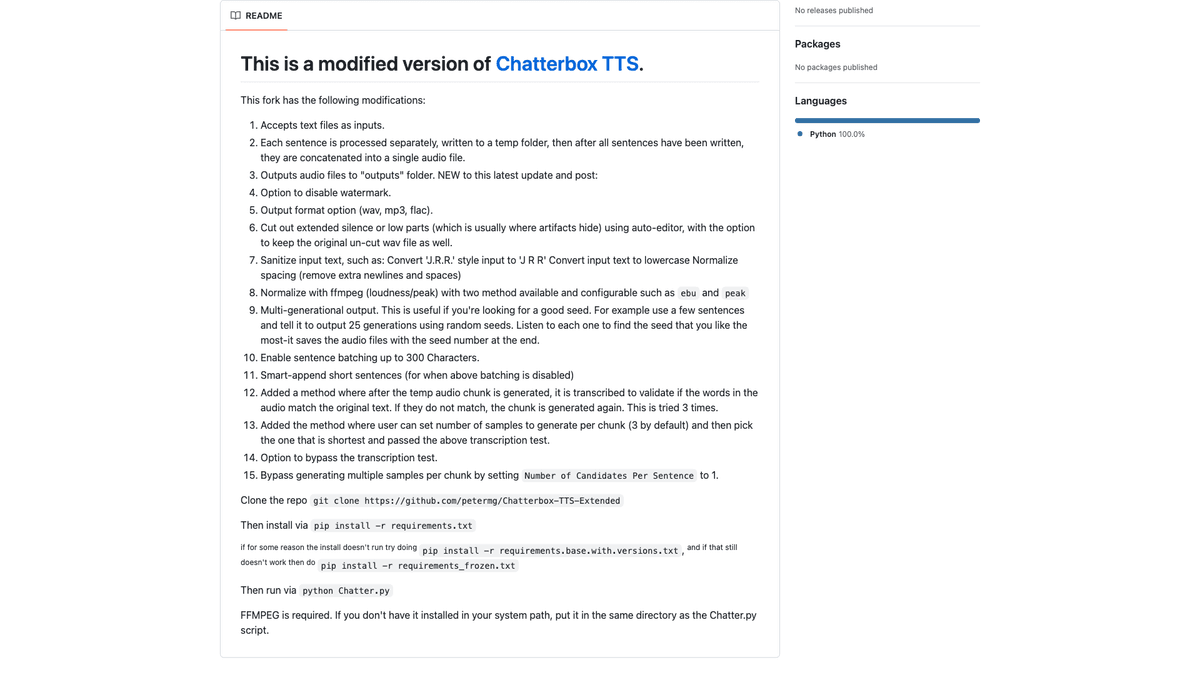 Chatterbox-TTS-Extended screenshot