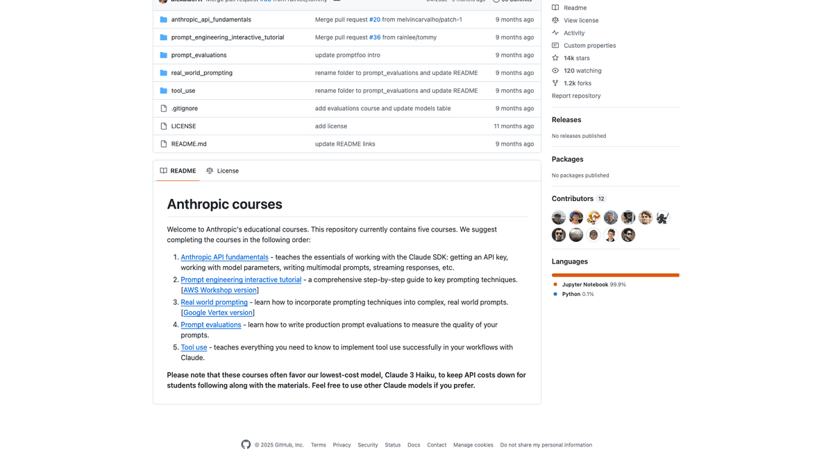 courses screenshot
